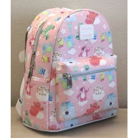 Loungefly Women's Pink Disney Pixar Characters On Clouds Mini Backpack - Picture 5 of 11